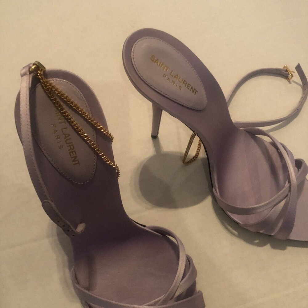 SAINT LAURENT Ankle Strap Sandals Heels - Picture 6 of 7